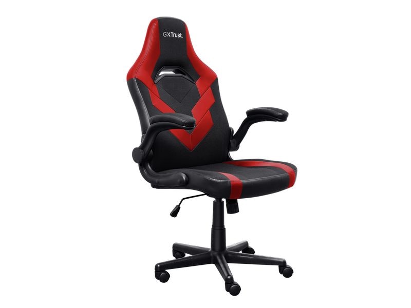 Trust Gaming-Stuhl GXT 703R RIYE Rot/Schwarz Bequemer verstellbarer Gaming-Stuhl mit hochklappbaren Armlehnen