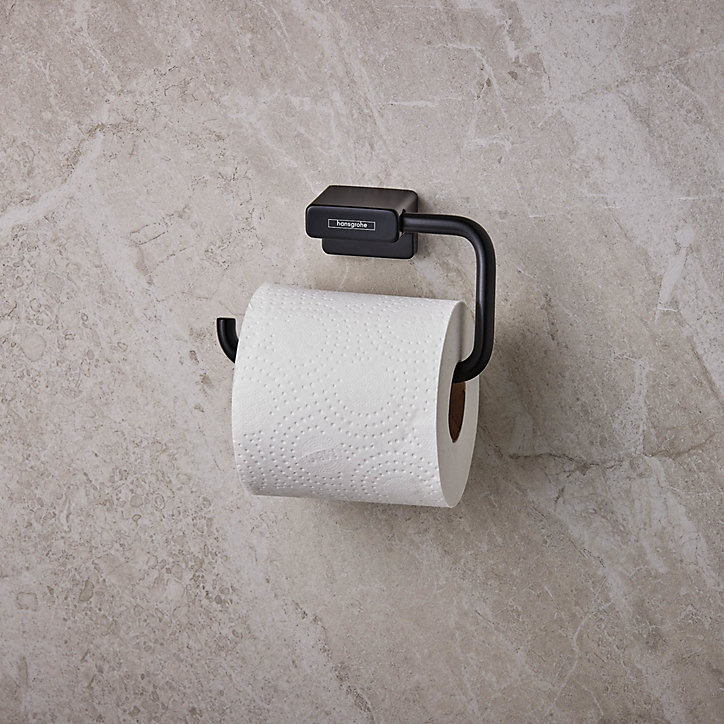 Porte rouleau papier toilette mural sans couvercle noir mat Addstoris Hansgrohe