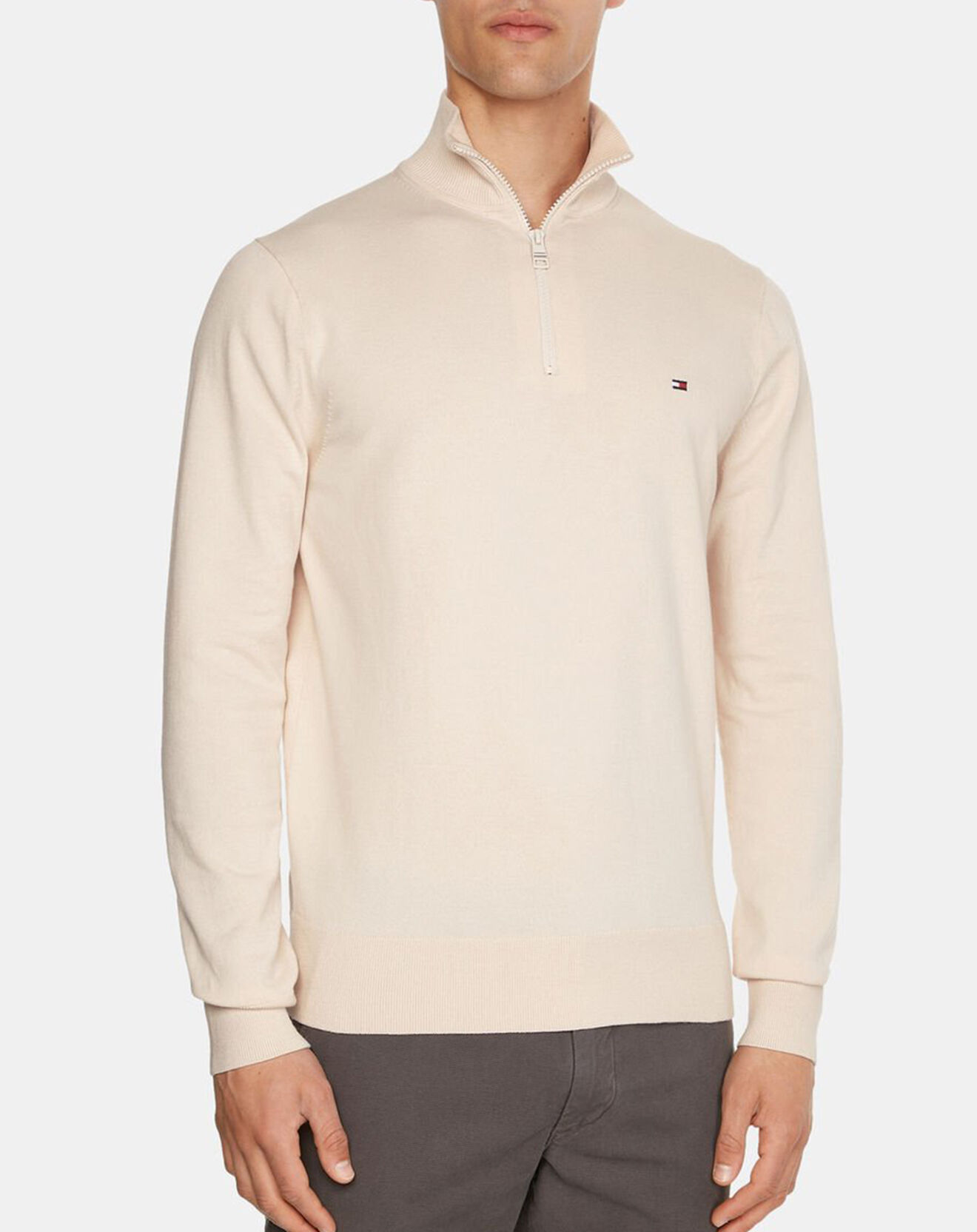 Tommy Hilfiger Pull 1985 col zippé écru