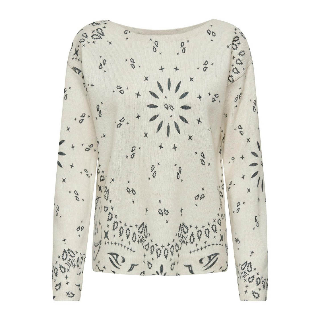SOMENTE<br>Suéter estampado, gola canoa