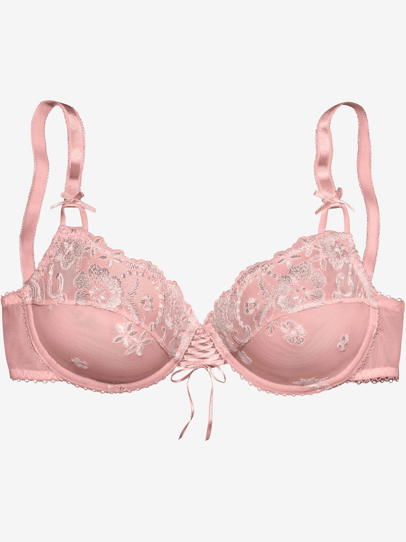 Soutien-gorge à armatures avec dentelle brodée