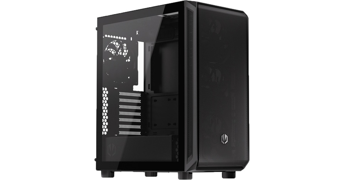 ENDORFYARX 500 Air big tower behuizing  (Zwart | 2x USB-A | 1x USB-C | Window)