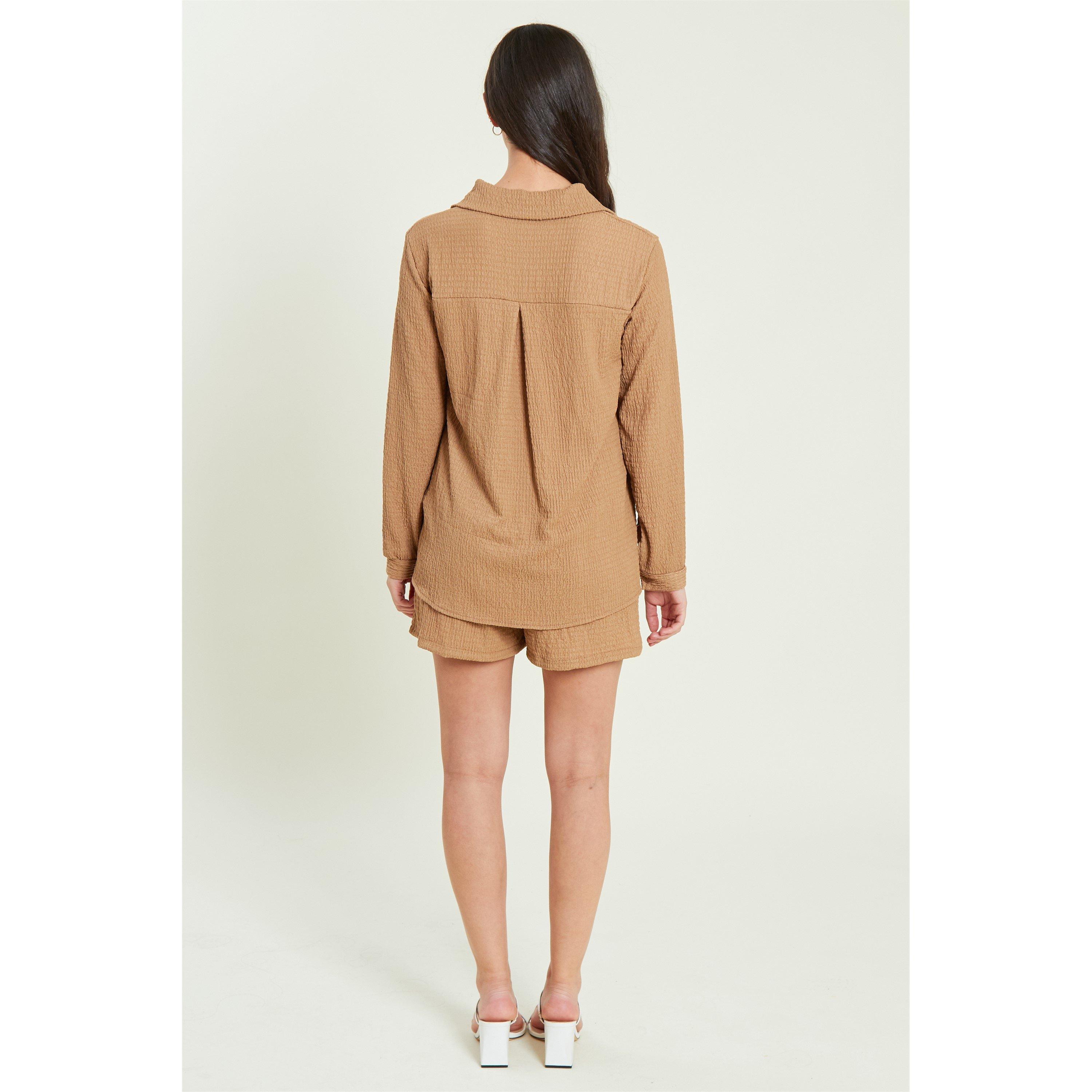 Be You BY Textured Shirt and Shorts Set
