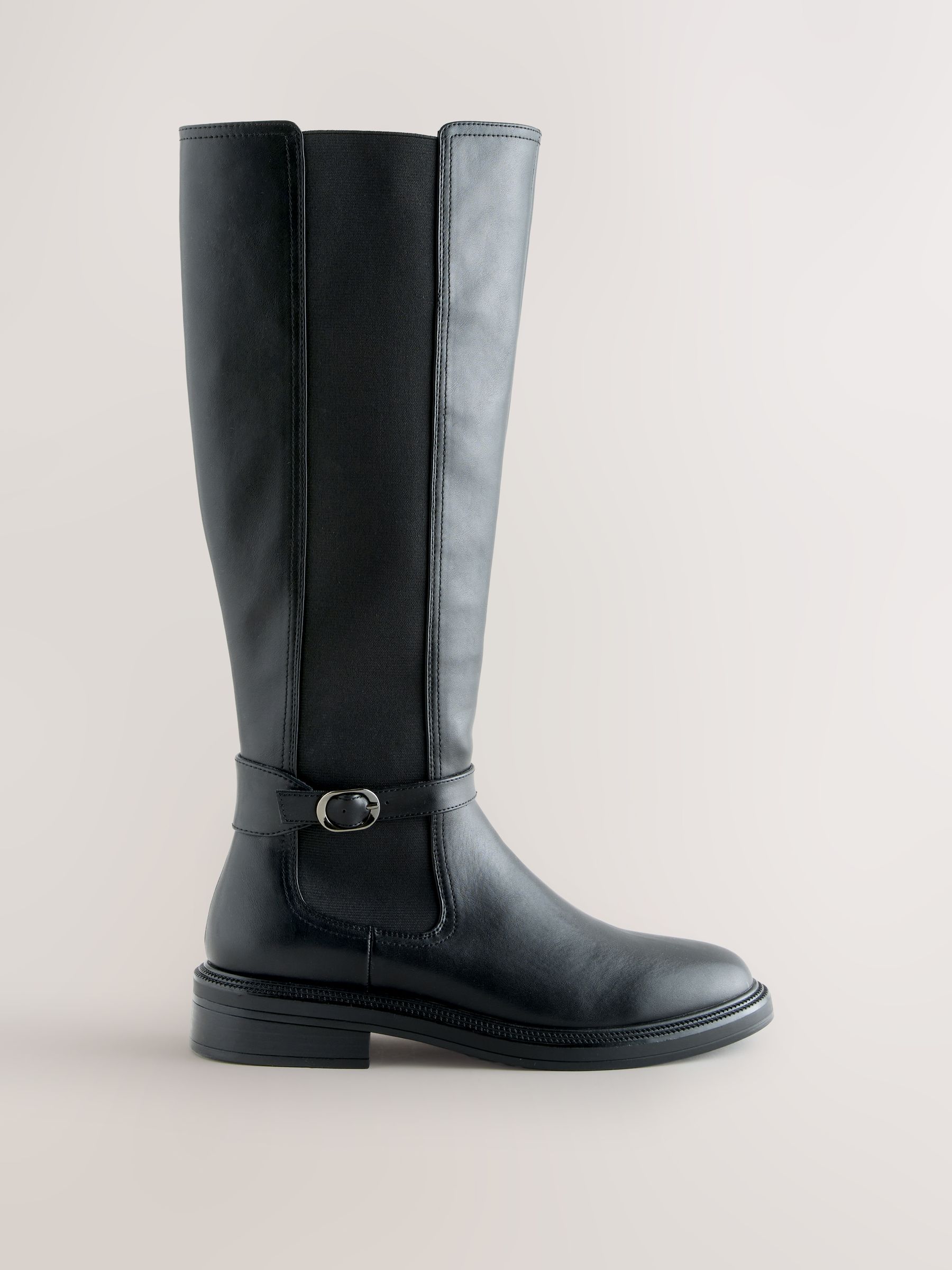 Zwart - Forever Comfort® rijlaarzen met gesp