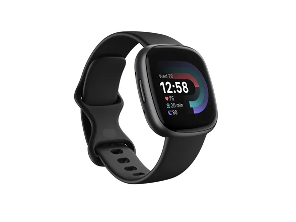 Fitbit Versa 4 - 40 mm - grafit - smart ur med bånd - sort - båndstørrelse: S/L - Bluetooth, NFC