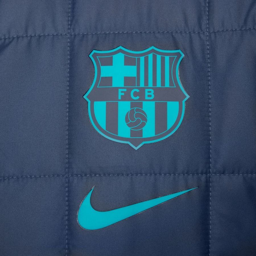 FC Barcelone Manteau d'Hiver NSW Fleece synthetic-fill - Bleu Marine/Turquoise