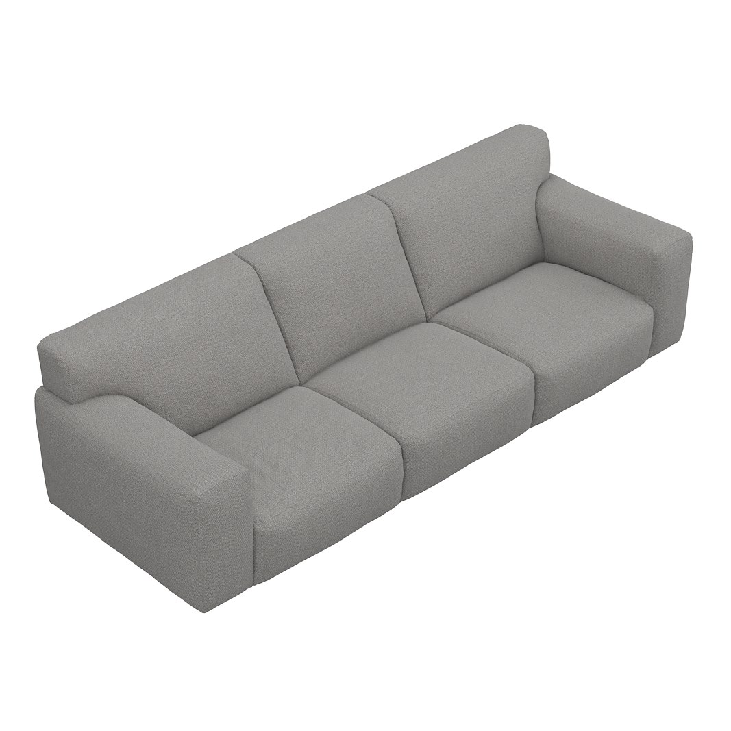 Vesta 4-seter I Tekstil Marsel Light grey, standardsøm, sort metallben 10 cm, Comfort CM