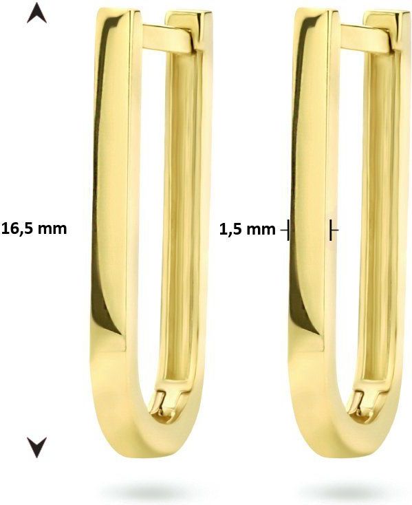 Klapoorringen - 14k Geelgouden - Dames - Scharniersluiting - 1.5 mm Breedte