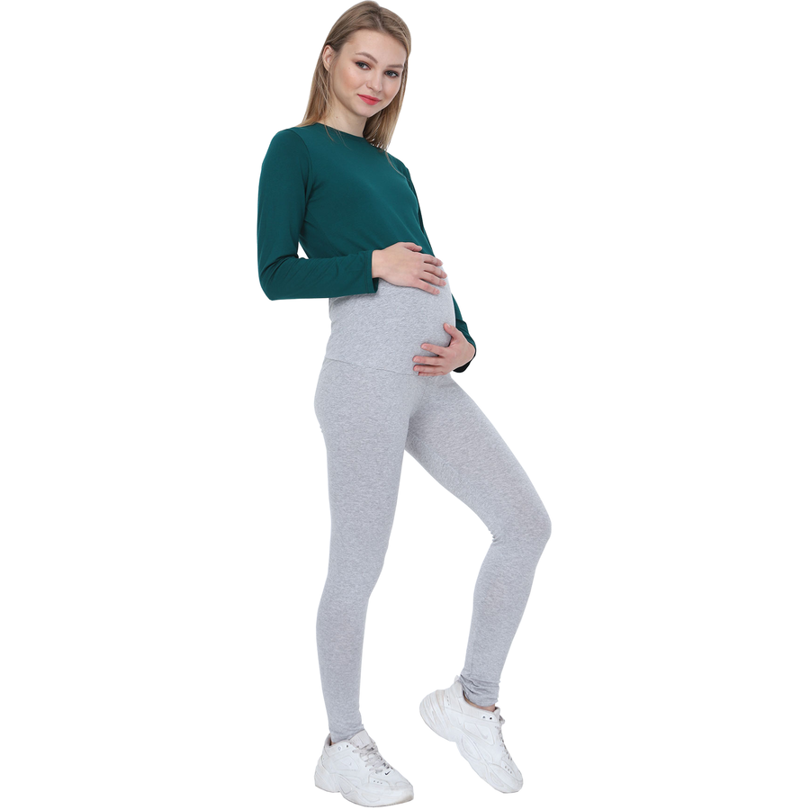M.M.C. Umstandsleggings Komfortabel Hellgrau