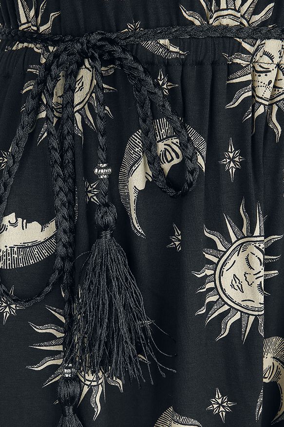 Robe longue avec Soleil, Lune & Étoiles | Gothicana by EMP Robe longue