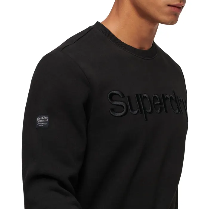 Superdry Tonal Embroidered Logo Crew Sweater Heren