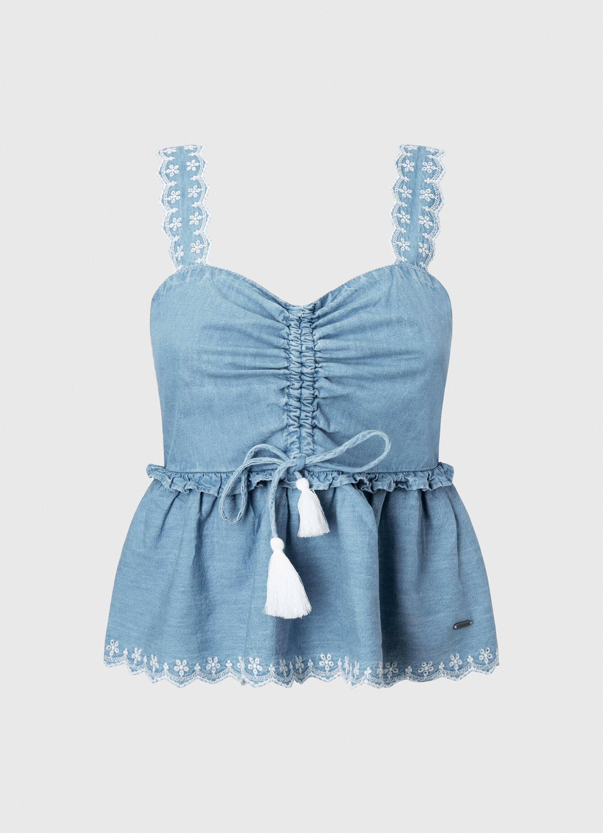 BLUSA DE ALÇA JEANS - azul