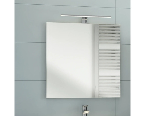 NELSON badkamermeubelset, afmetingen (B x H x D): 60 x 200 x 46 cm, frontkleur: hoogglans wit, 4-delige badkamermeubelset met keramische wastafel, spiegel en badmeubel