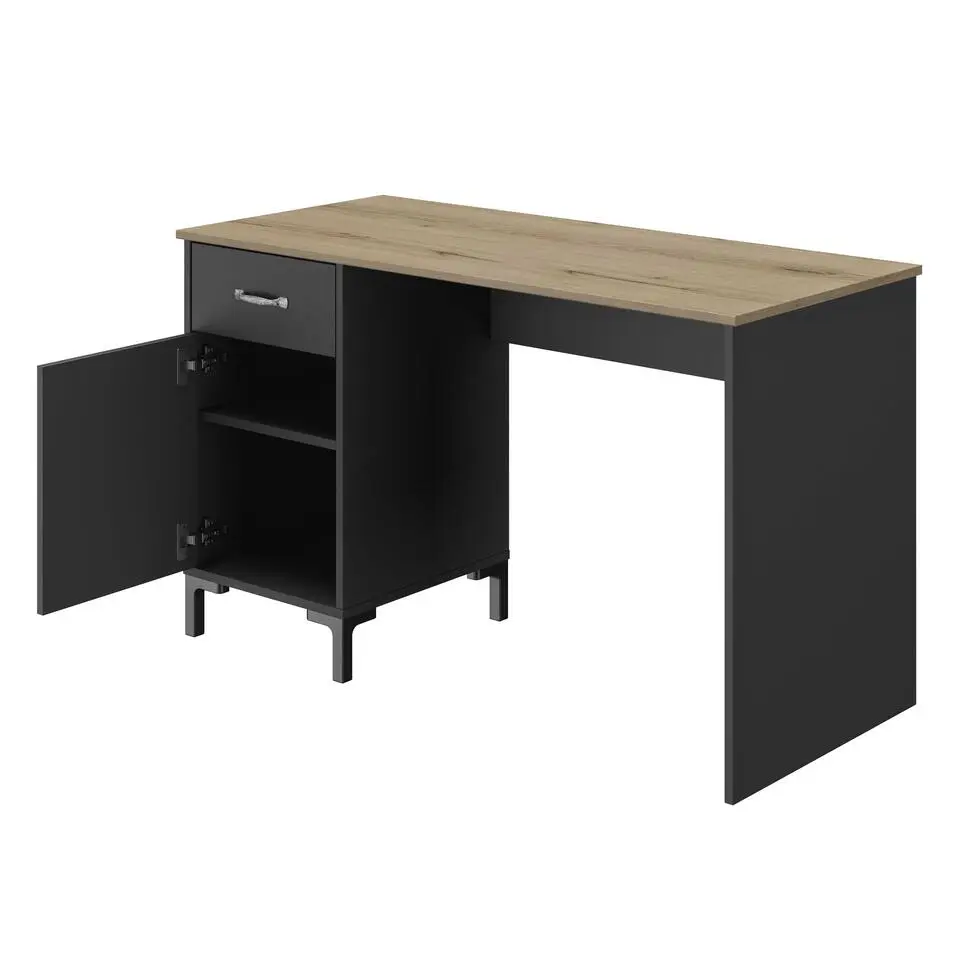 Diagone Bureau Manchester - 120x55cm - Zwart/Eikenkleur