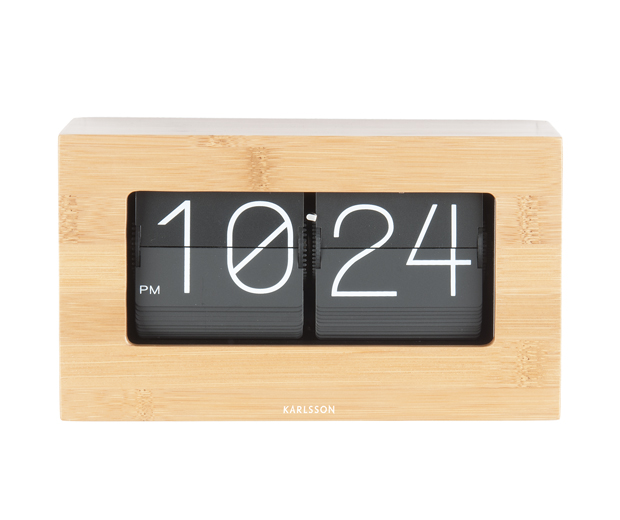Wall / Table clock Boxed Flip bamboo