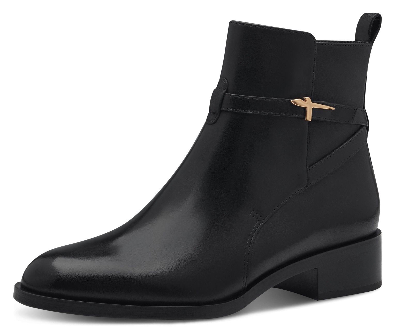 Tamaris Stiefelette  , Blockabsatz, Businessschuh, Ankleboots mit T-Logoverszierung