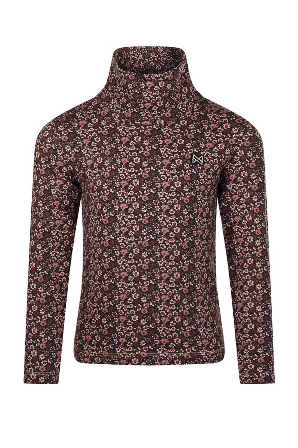Koko Noko longsleeve met all over print bruin/roze/lichtroze