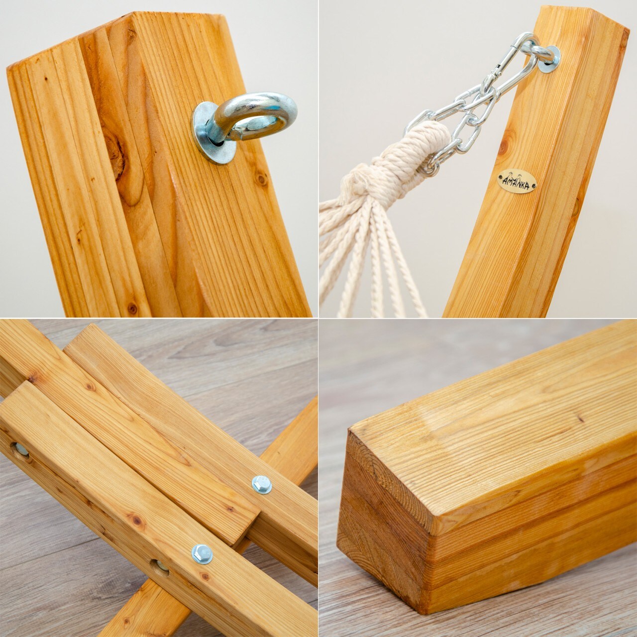 XXL Hängematte mit Gestell - 325 cm Hängemattengestell Holz mit Stabhängematte