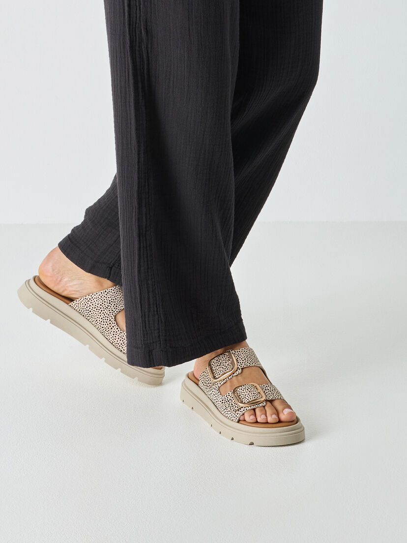 Leren Slipper - beige
