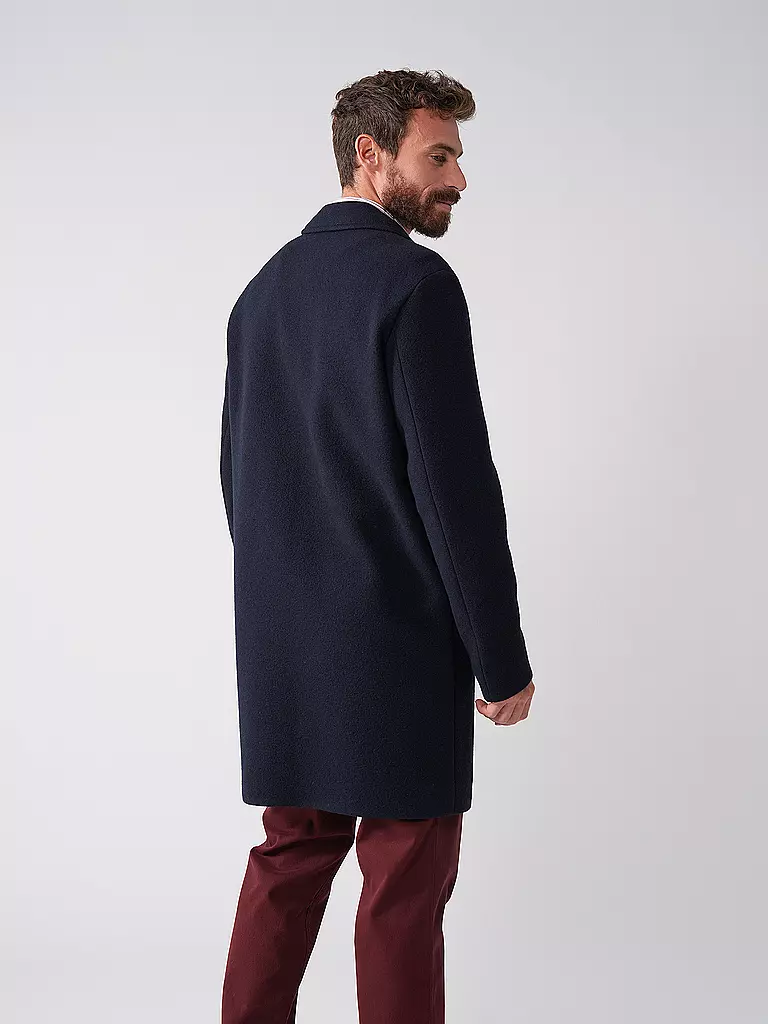 BOSS Wollmantel dunkelblau