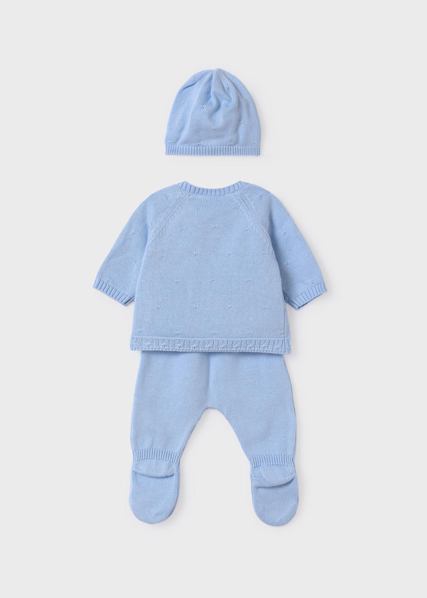 Conjunto de 3 peças de malha de algodão orgânico para bebê