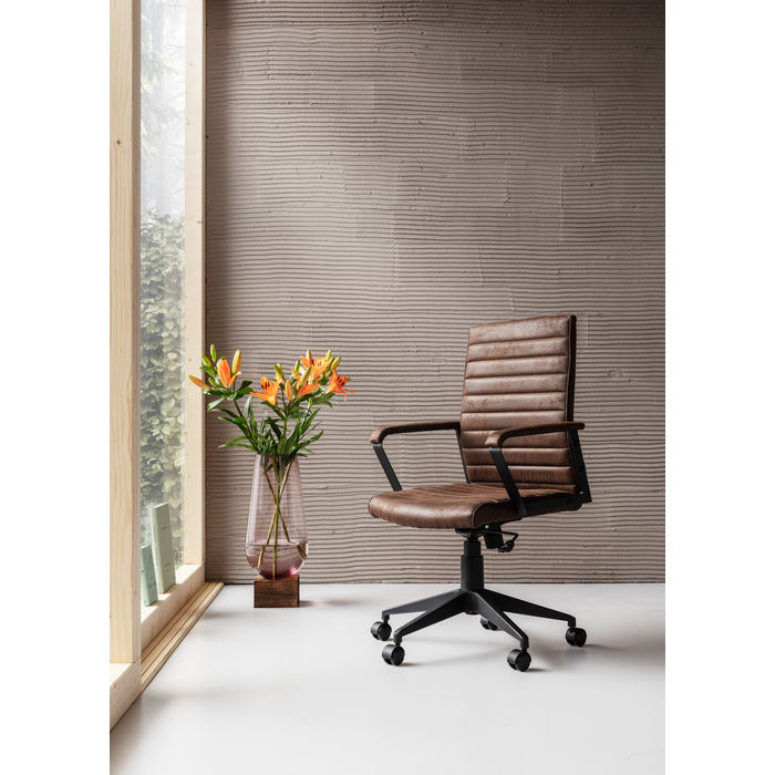 Kare Design Labora Low Bureaustoel - Bruin Kunstleer