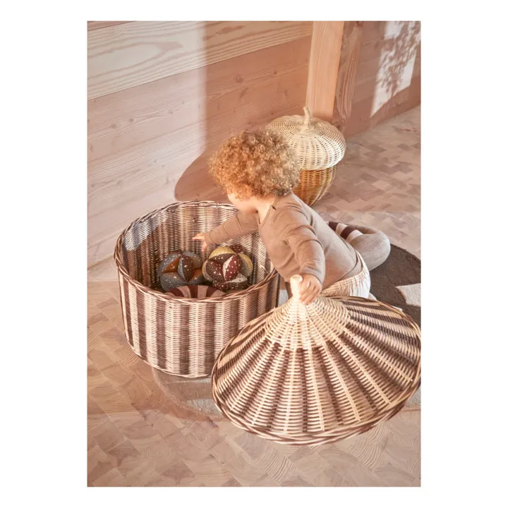 Oyoy Mini Panier de rangement Cirque en rotin - Set de 2 | Noisette