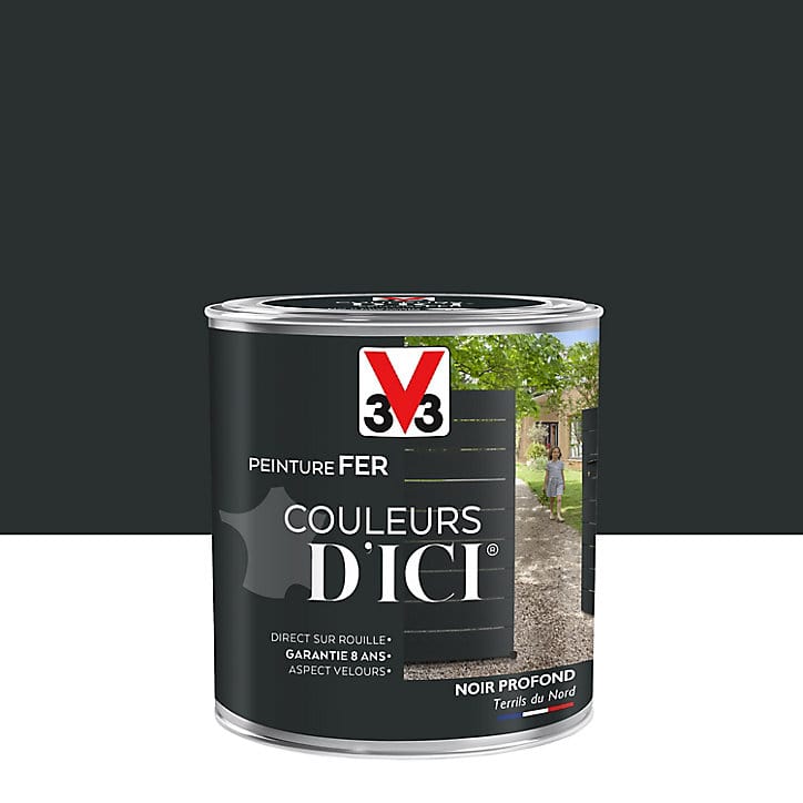 Peinture extérieure fer Couleurs d'ici noir profond Velours V33 0,5L