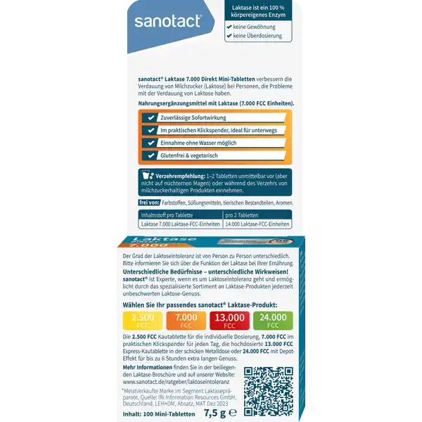 Laktase 7.000 Direkt Mini-Tabletten