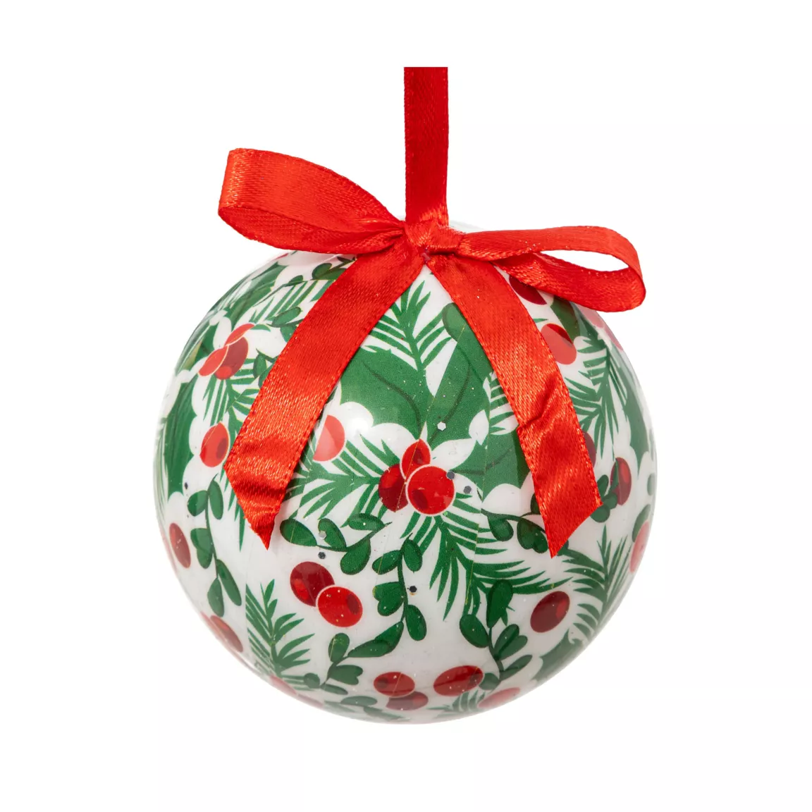 Boule de Noël (D75 mm) Houx Vert