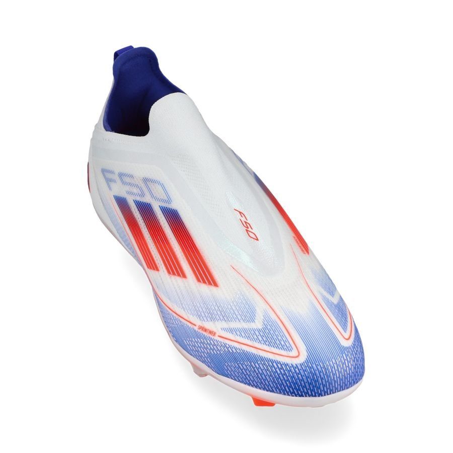 adidas F50 Pro Laceless FG Advancement - Blanc/Rouge/Bleu Enfant