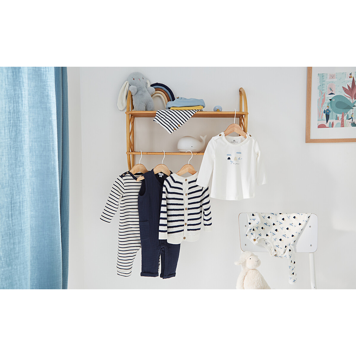COLEÇÃO LA REDOUTE<br>Conjunto de 2 camisetas de manga comprida, estilo náutico