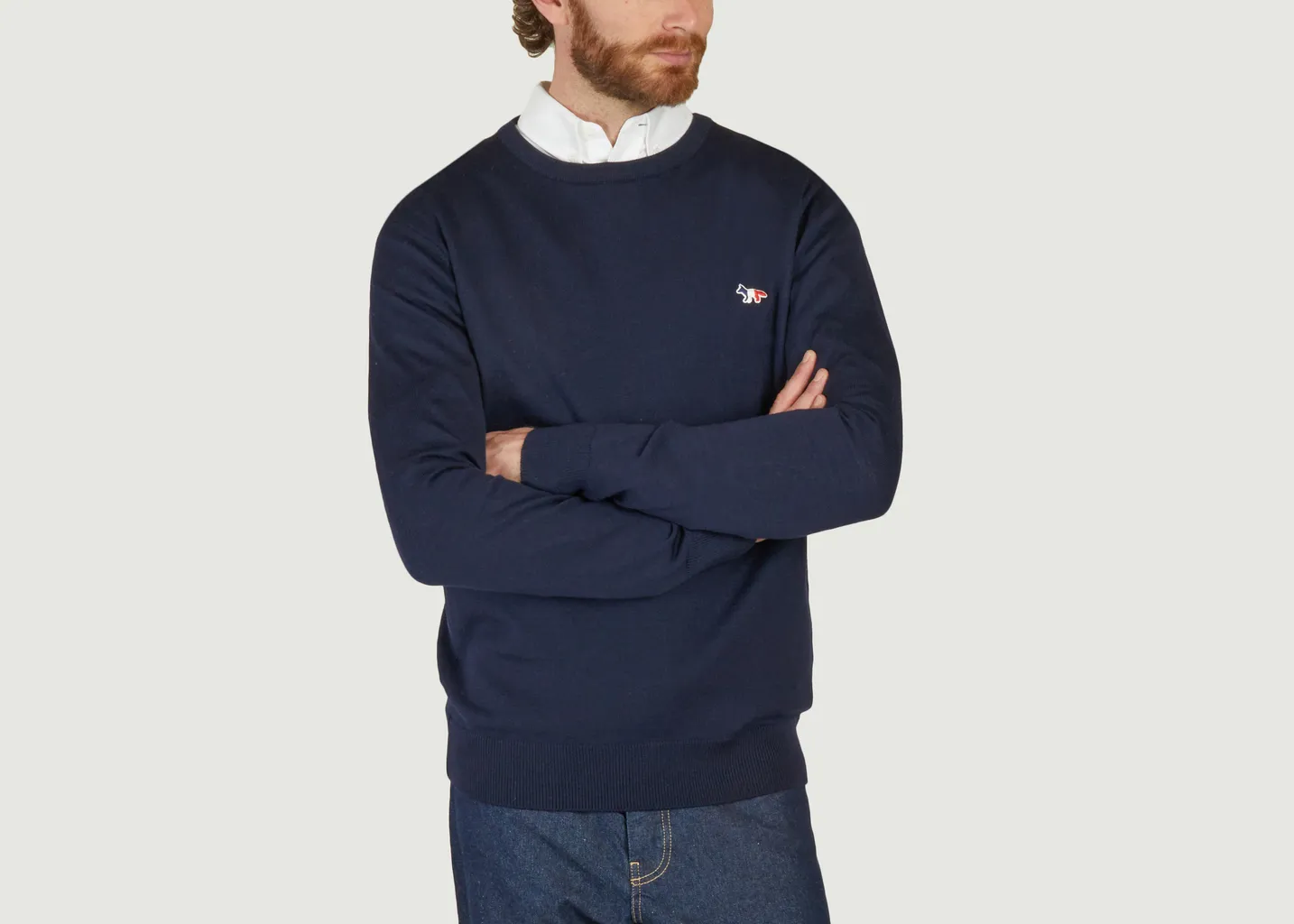 Pull Tricolor Fox Patch Maison Kitsuné