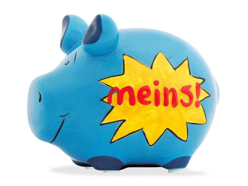 G. Wurm Spardose meins! 12.5 x 9 x 9 cm Sparkasse zum Aufbewahren von Geld