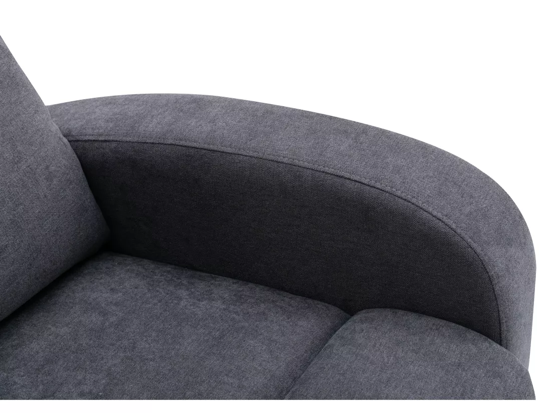 Canapé 3 places et fauteuil relax en tissu gris EVELYN