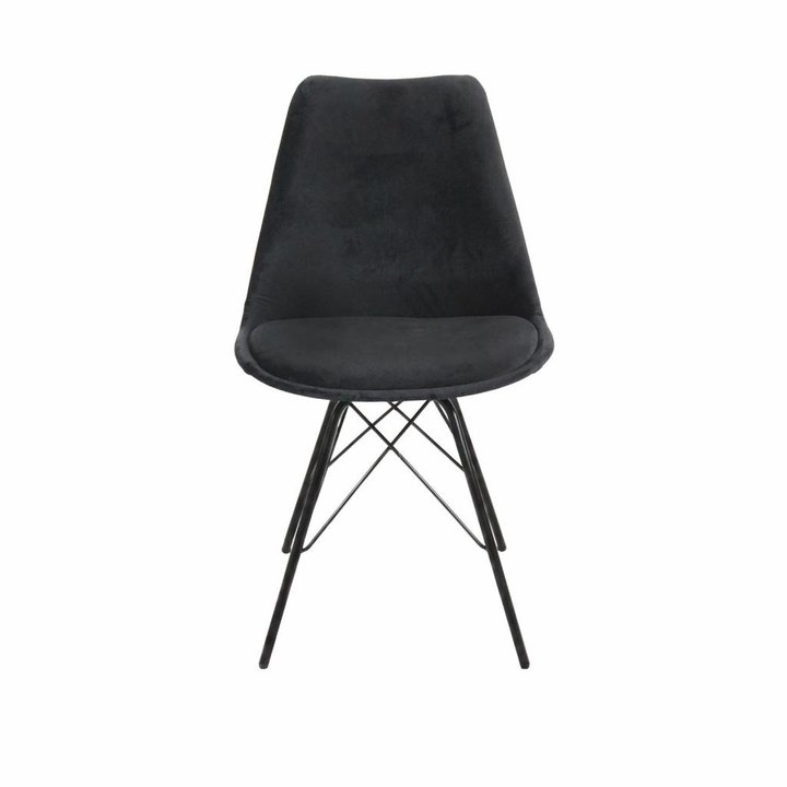Kick collection - Stoel Velvet - Zwart