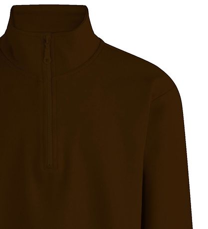 Grønt Sweatshirt - Delfo Sweat Half Zip - Brown