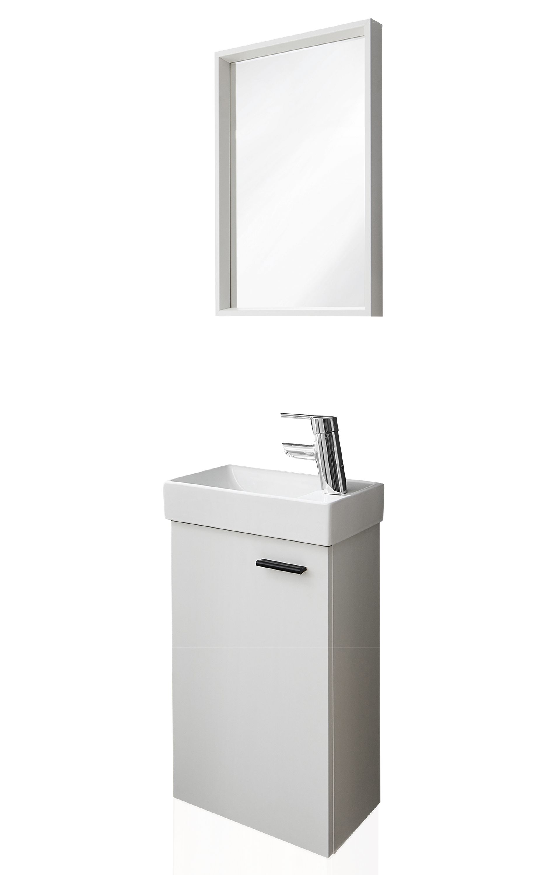 Gäste WC Badmöbel Set Waschbecken mit Unterschrank klein Weiß