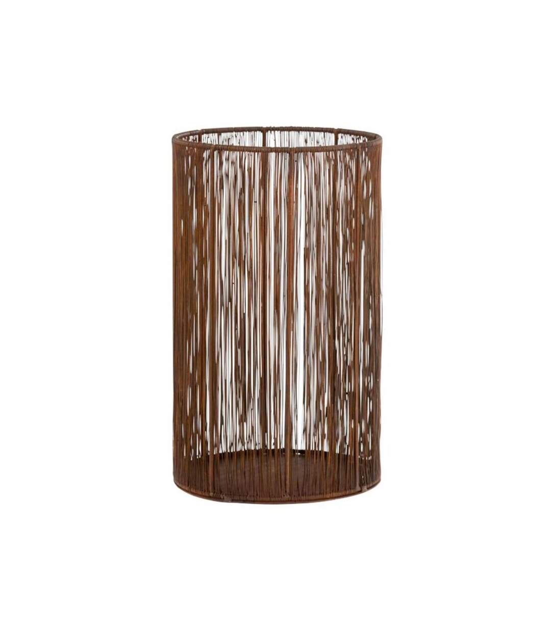 Paris Prix - Photophore Design fils Métal 30cm Orange Rouille