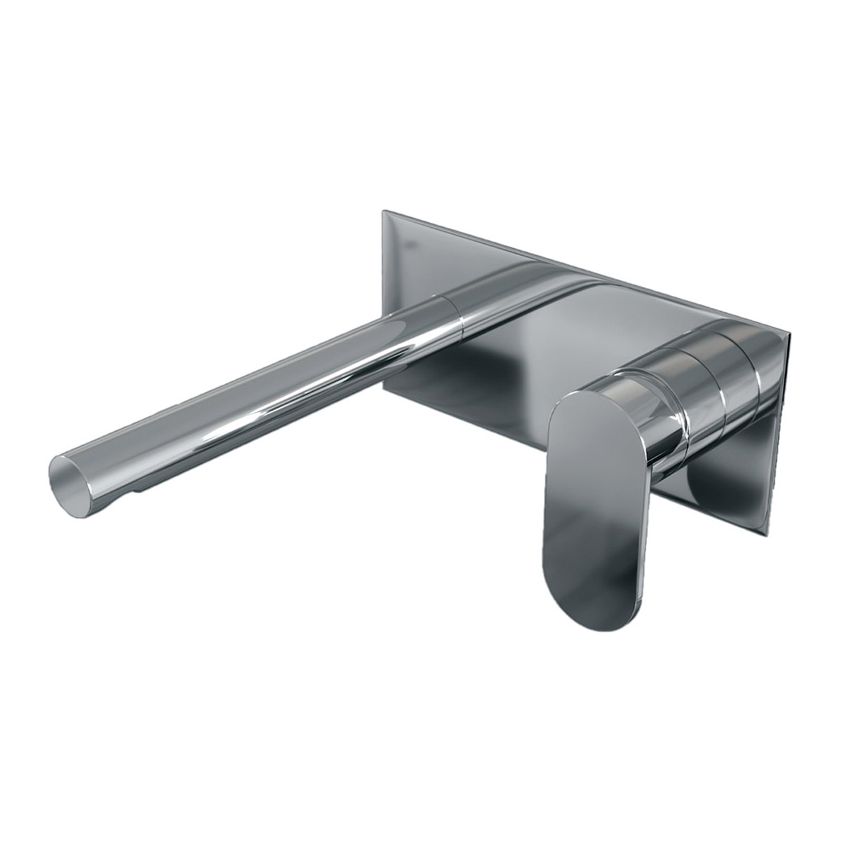 Brauer Chrome Edition ColdStart wastafelkraan inbouw rechte uitloop met achterplaat model C1 chroom
