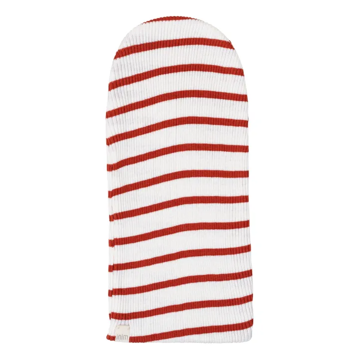 Minimalisma Bonnet Rayé en Soie Bambi | Rouge