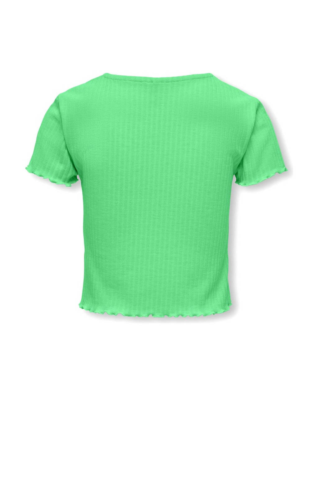 ONLY ribgebreid T-shirt KOGNELLA frisgroen