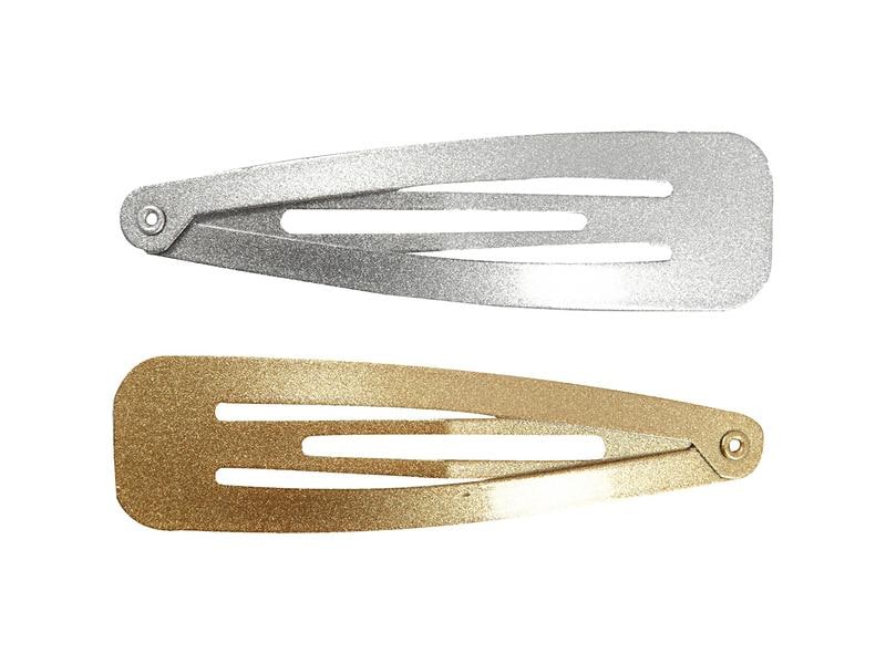 Creativ Company Haarspange Gold/Silber 6.6 x 1.7 cm, 4 Stüc Haarspangen