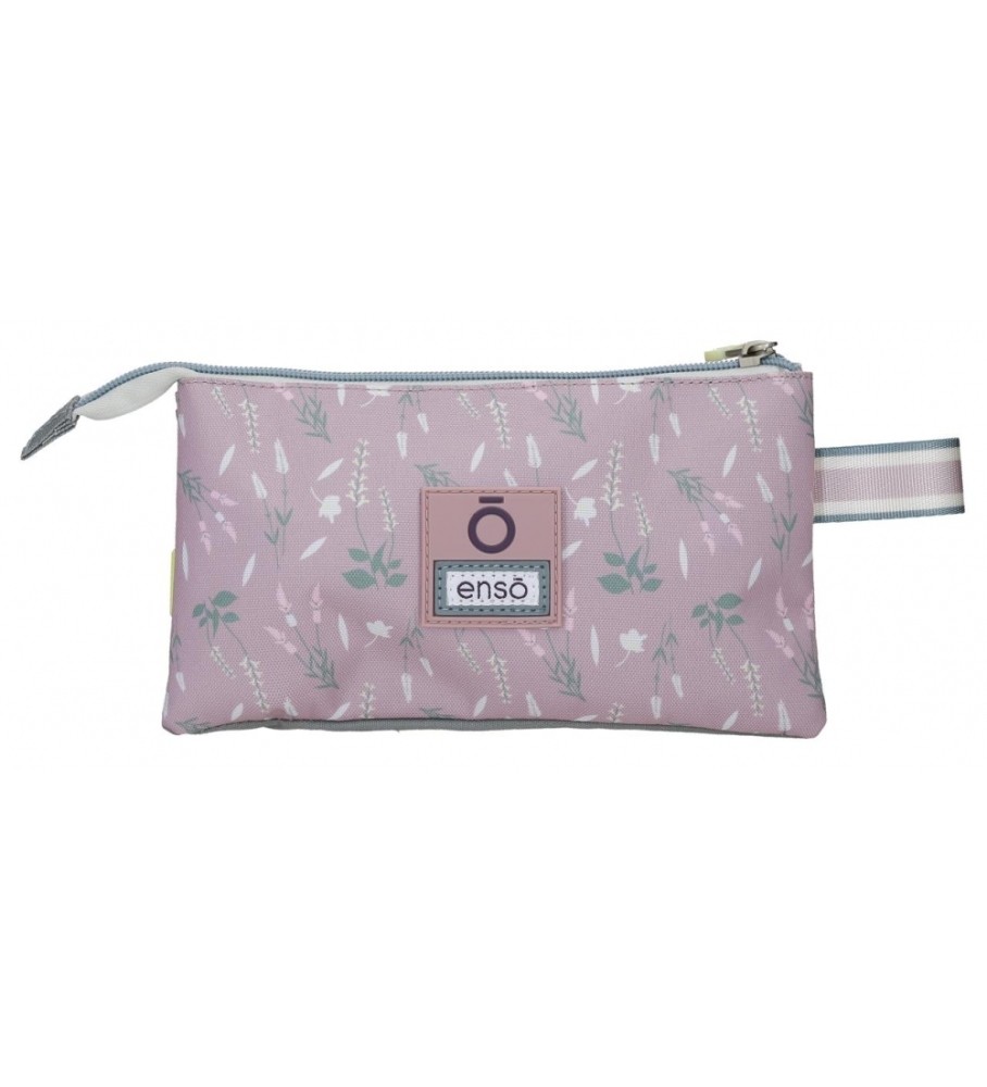 Estojo para lápis Enso Beautiful Day com três compartimentos, roxo