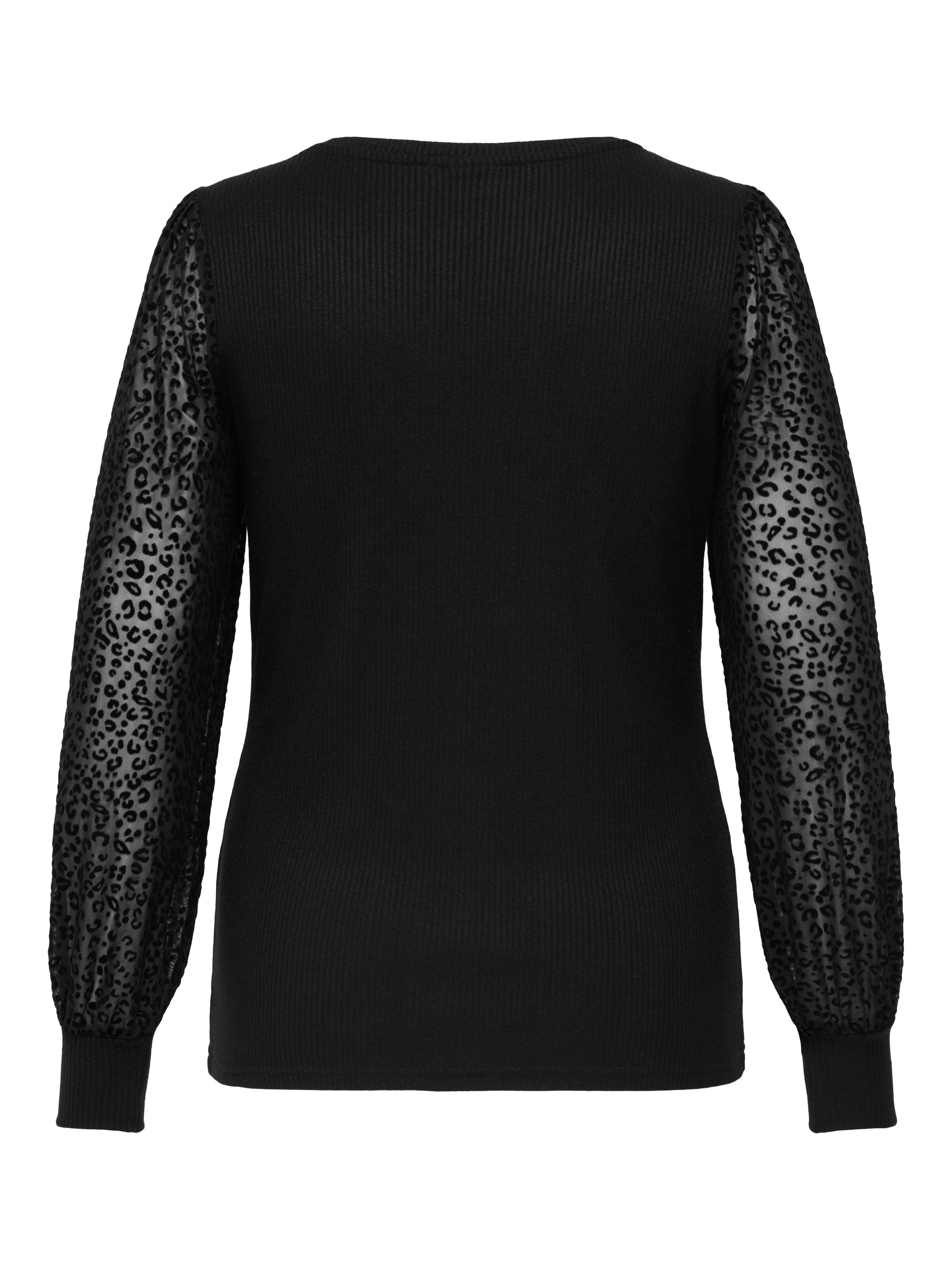 ONLY CARMAKOMA Langarmshirt »CARVELENA L/S O-NECK BLOUSE JRS«, Meshärmel mit Leoprint
