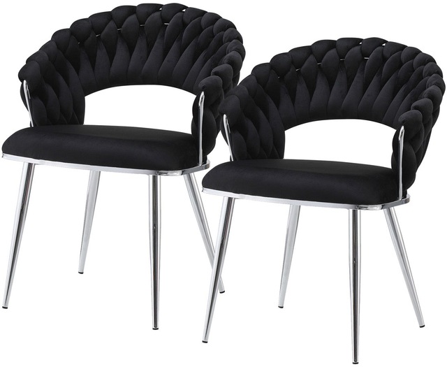 Kayoom Polsterstuhl »Stuhl Finesse 125 2er-Set, TOPSELLER! Flechtverarbeitung am Rücken« (Set) 2 Stk.2-er Set, angesagter Flechtoptik, bequem und stabil