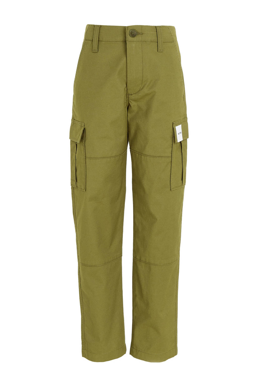 Tommy Hilfiger straight fit cargobroek CHELSEA mosgroen