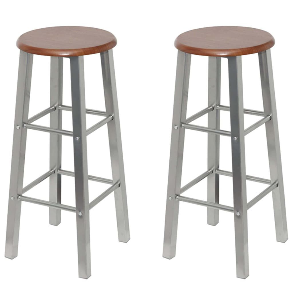 vidaXL Barkrukken, set van 4, zilverbruin, MDF