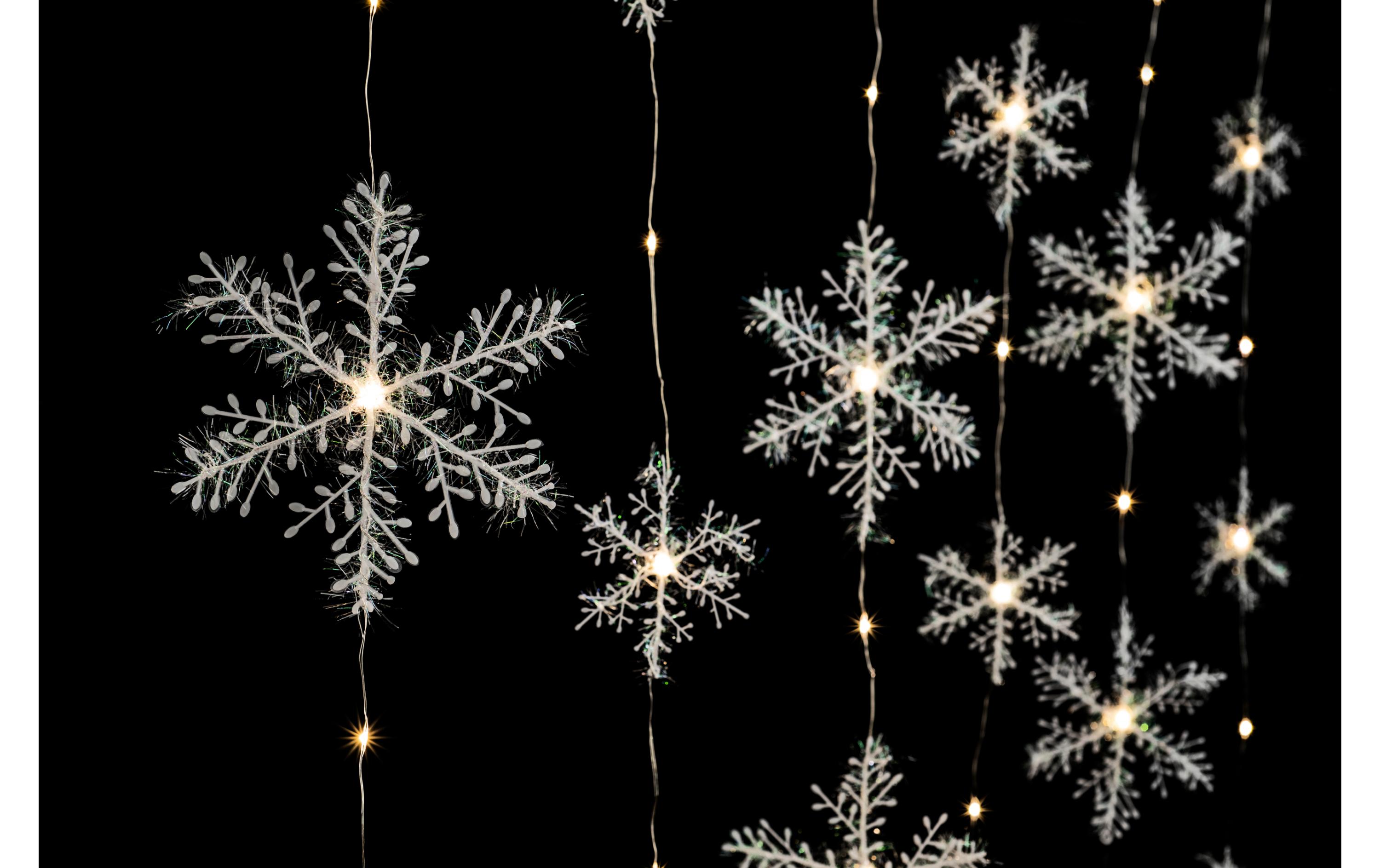 LED-Lichtervorhang Snowflake 1.2 m, 105 LEDs, IndoorLichtervorhang