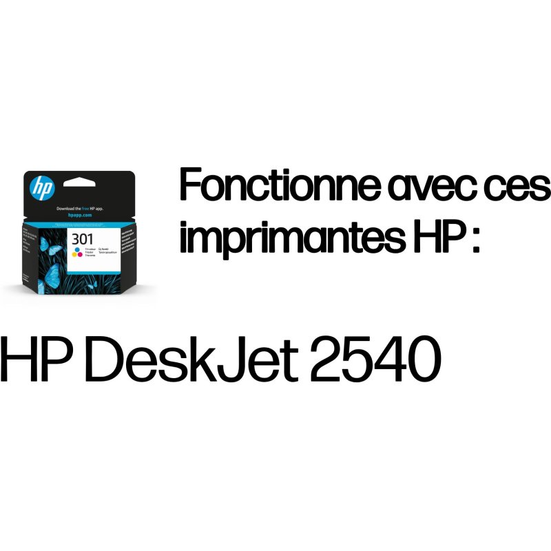 HP 301 cartouche d'encre trois couleurs authentique